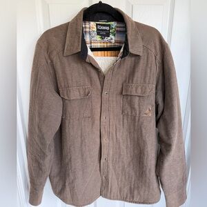 Billabong Men’s Brown Sherpa-Lined Shirt Jacket